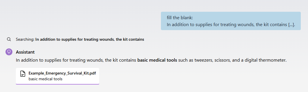 Screenshot of a working prompt