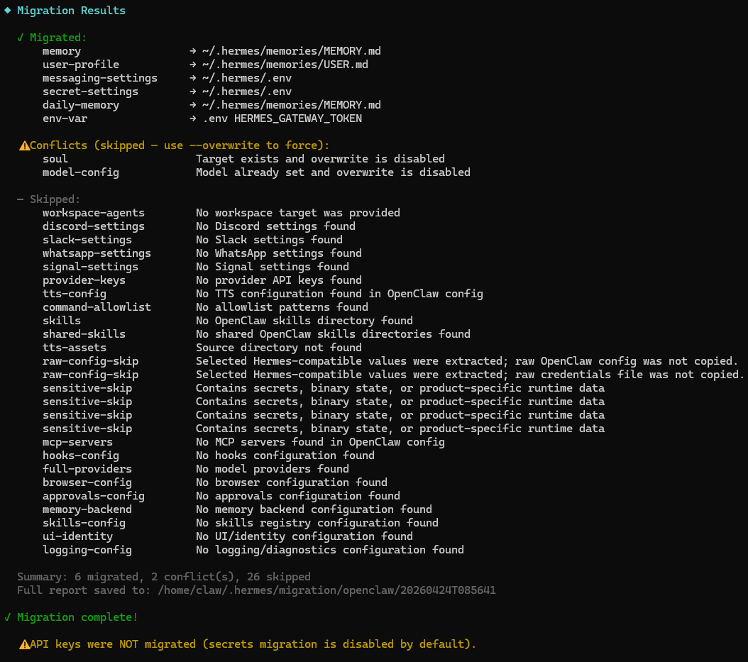 Hermes migration finished